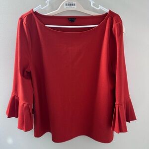 Ann Taylor Women's Red Top with Flared Sleeves